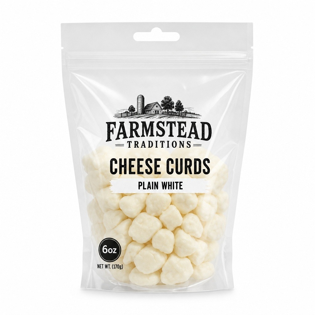 Plain - White private label cheese curds, Farmstead Traditions